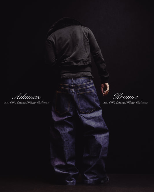 “VOLUME SHAPED WIDE BLUE DENIM”