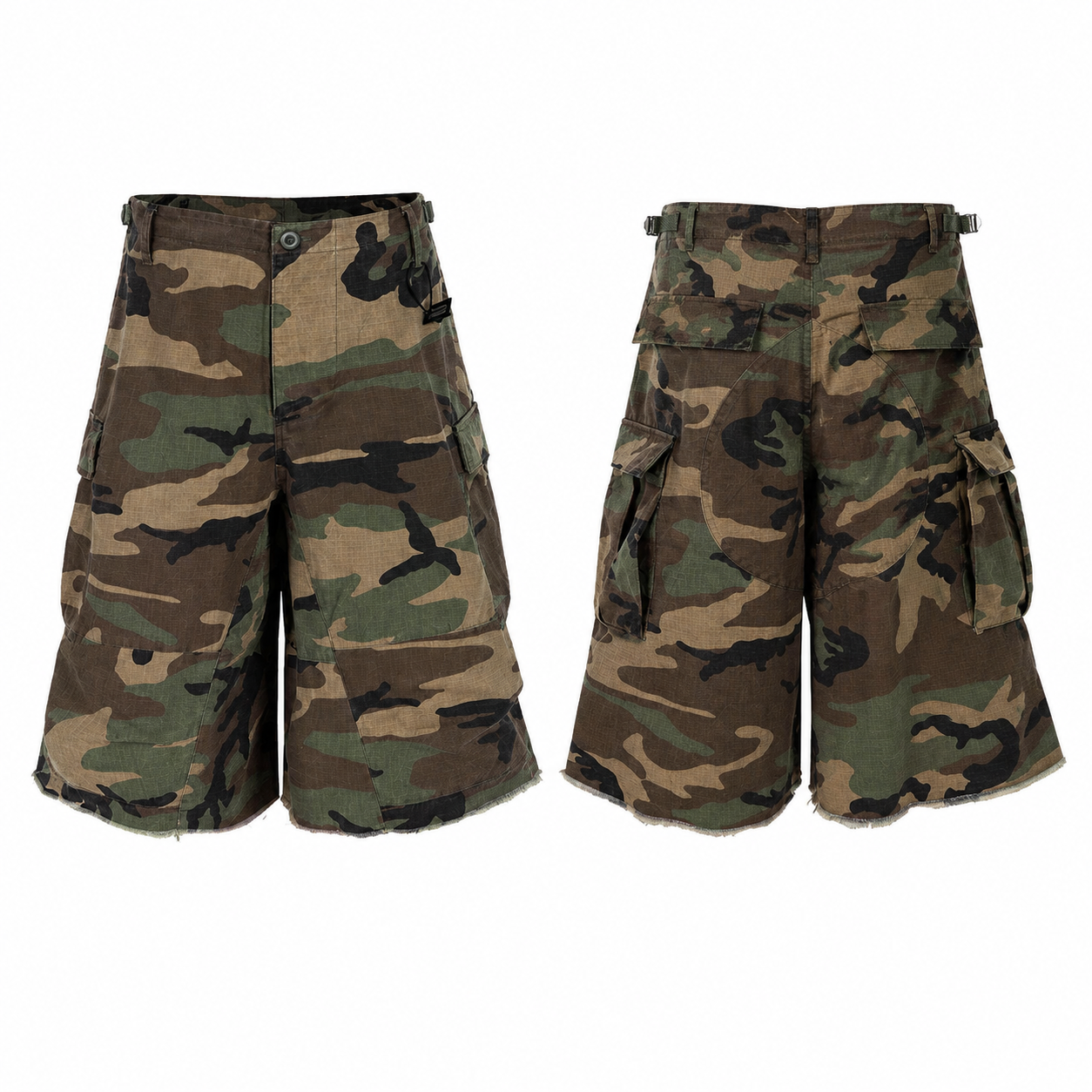CAMO WIDE CARGO SHORTS
