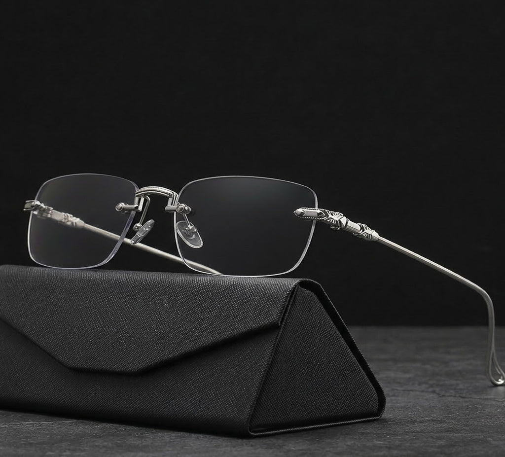 SILVER RIMLESS GLASSES