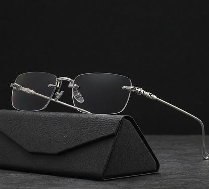 SILVER RIMLESS GLASSES