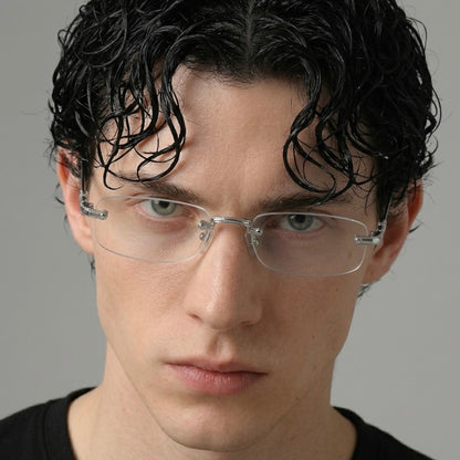 SILVER RIMLESS GLASSES