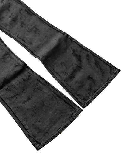GLOSS BLACK FLARE PANTS