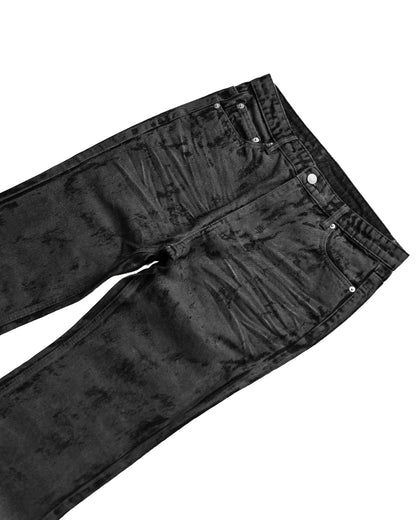 GLOSS BLACK FLARE PANTS
