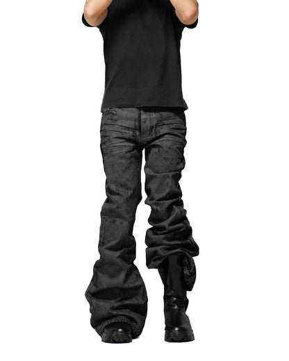 GLOSS BLACK FLARE PANTS