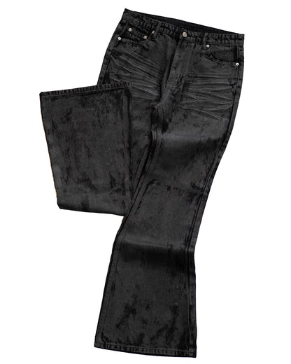 GLOSS BLACK FLARE PANTS