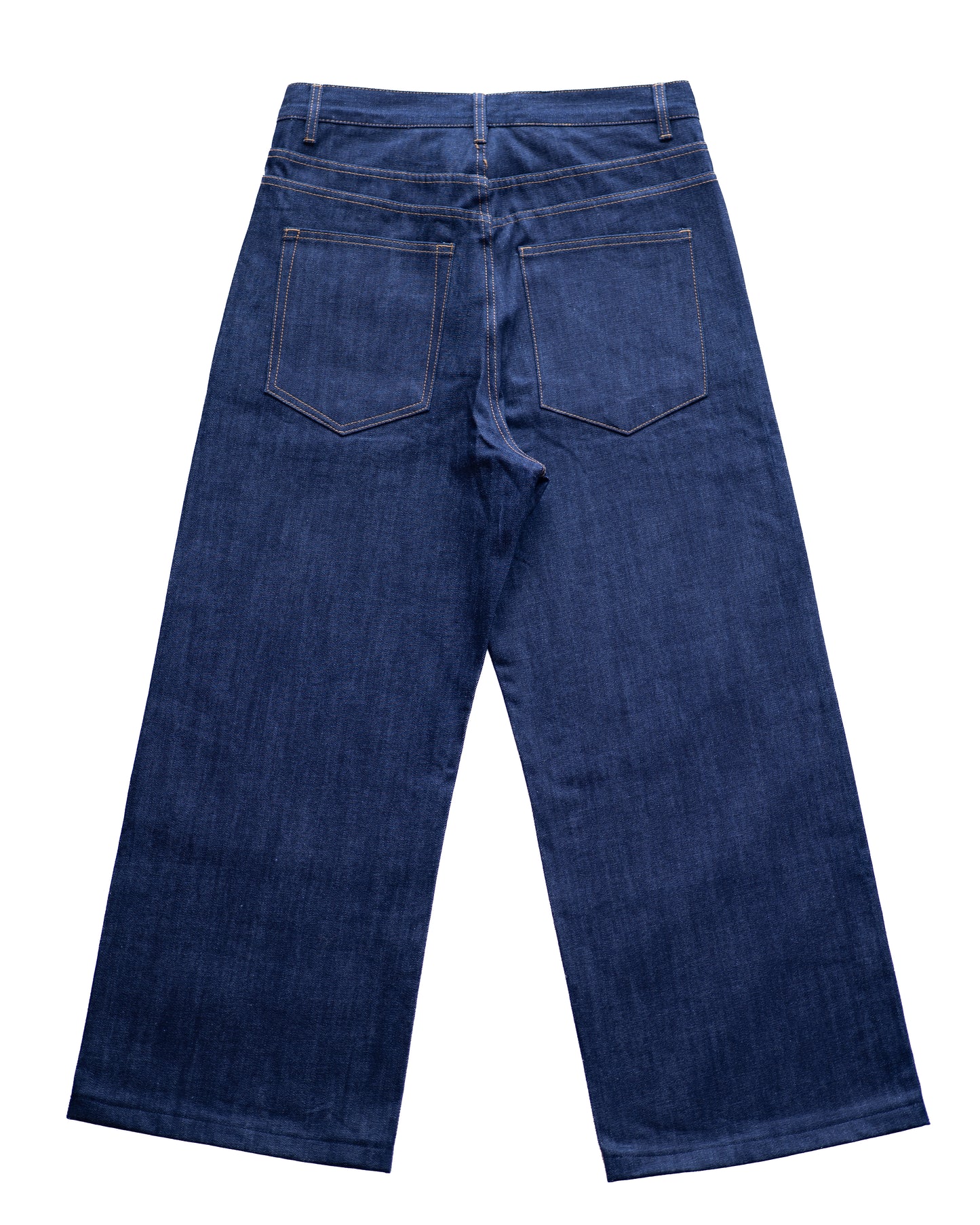 “VOLUME SHAPED WIDE BLUE DENIM”