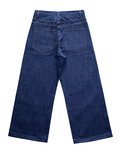 “VOLUME SHAPED WIDE BLUE DENIM”