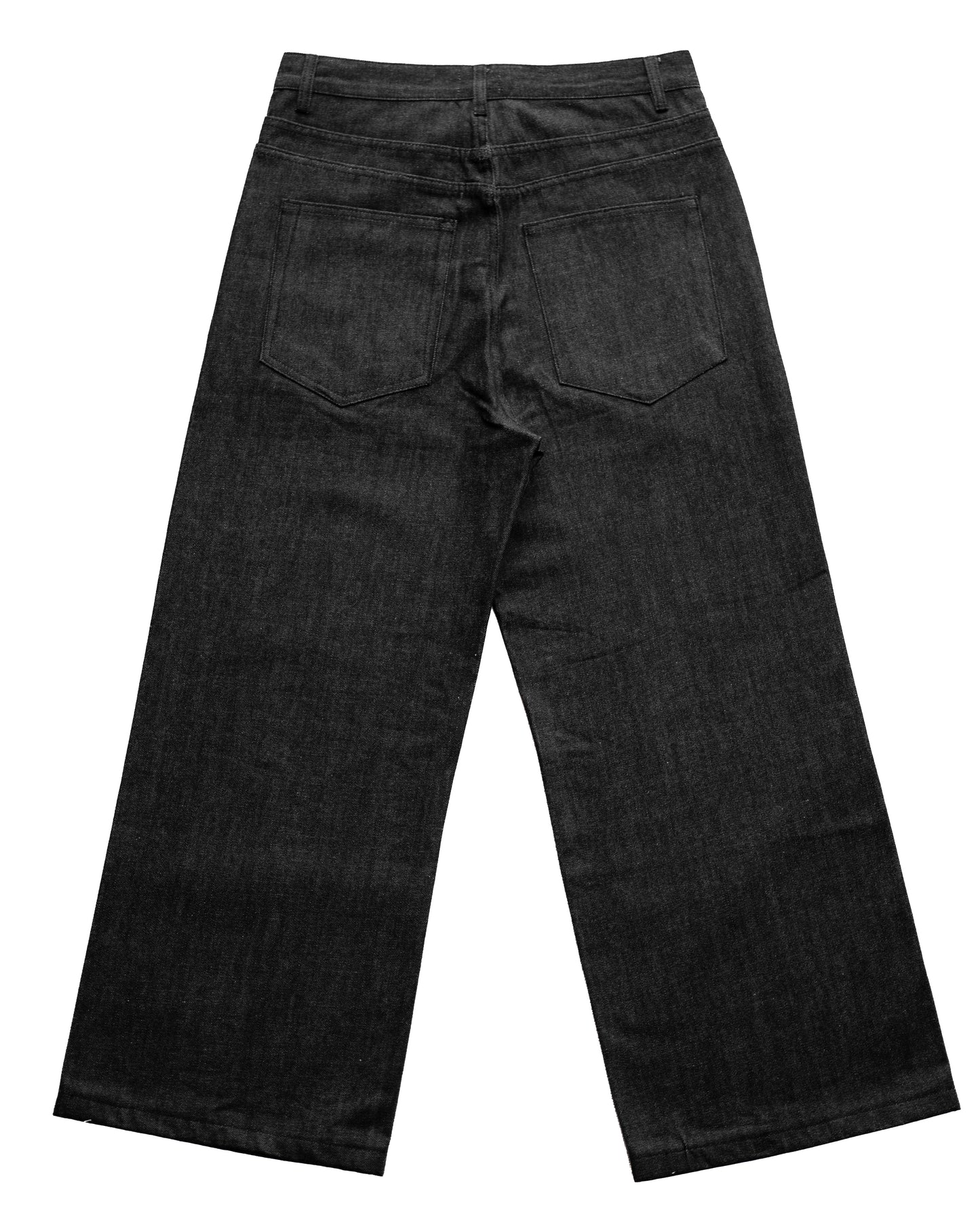 “VOLUME SHAPED WIDE BLACK DENIM”