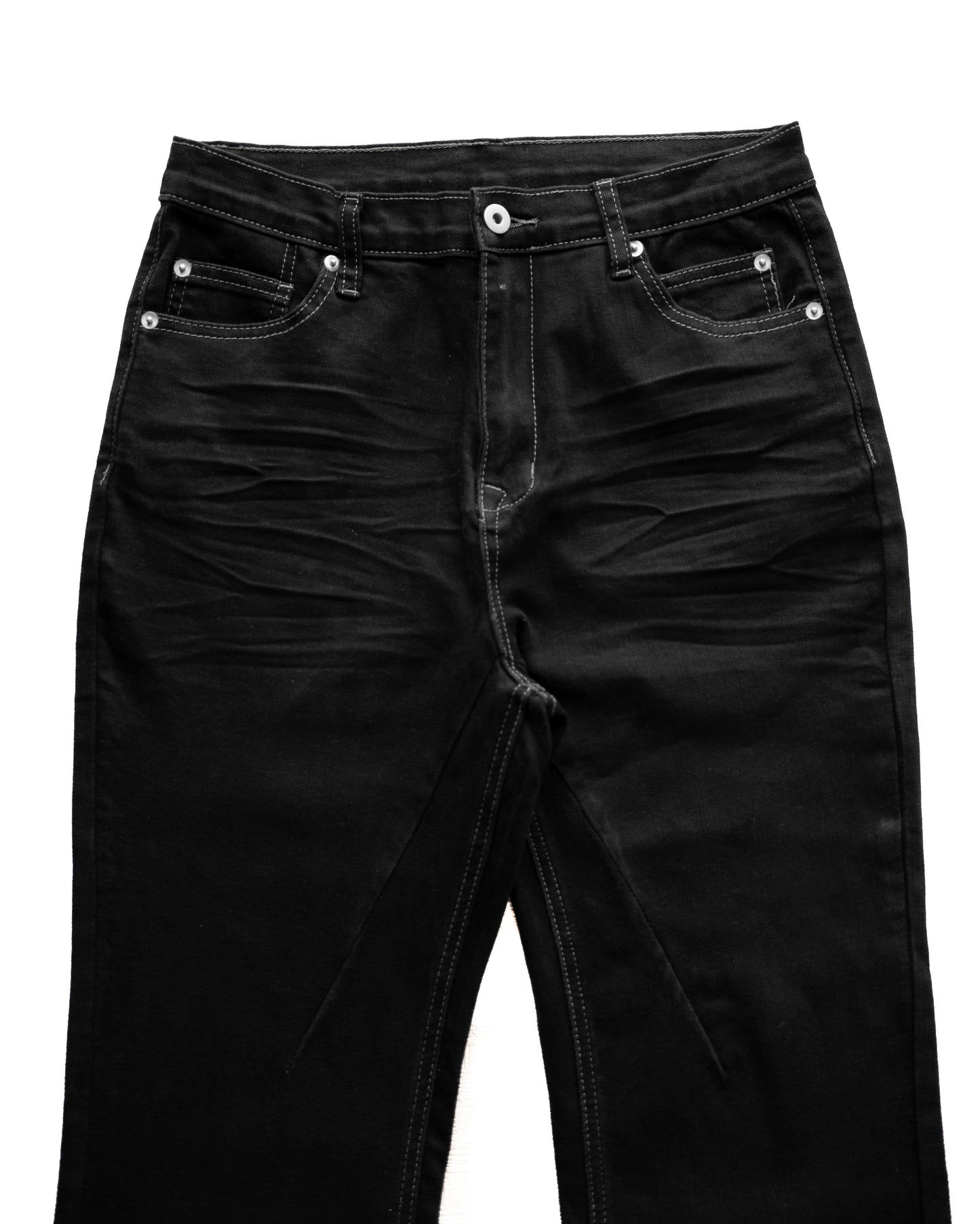 FLARED BLACK STRETCH PANTS