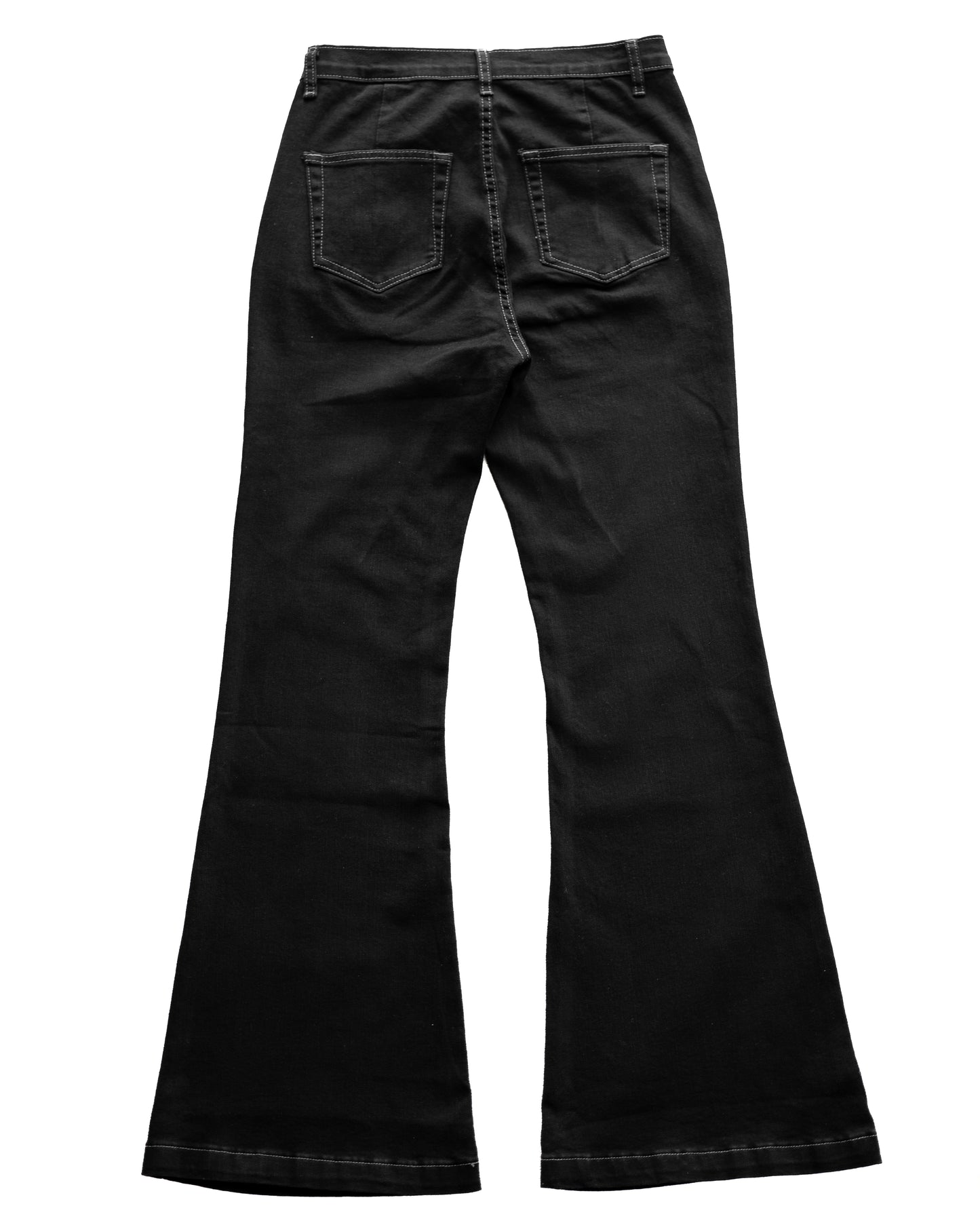 FLARED BLACK STRETCH PANTS