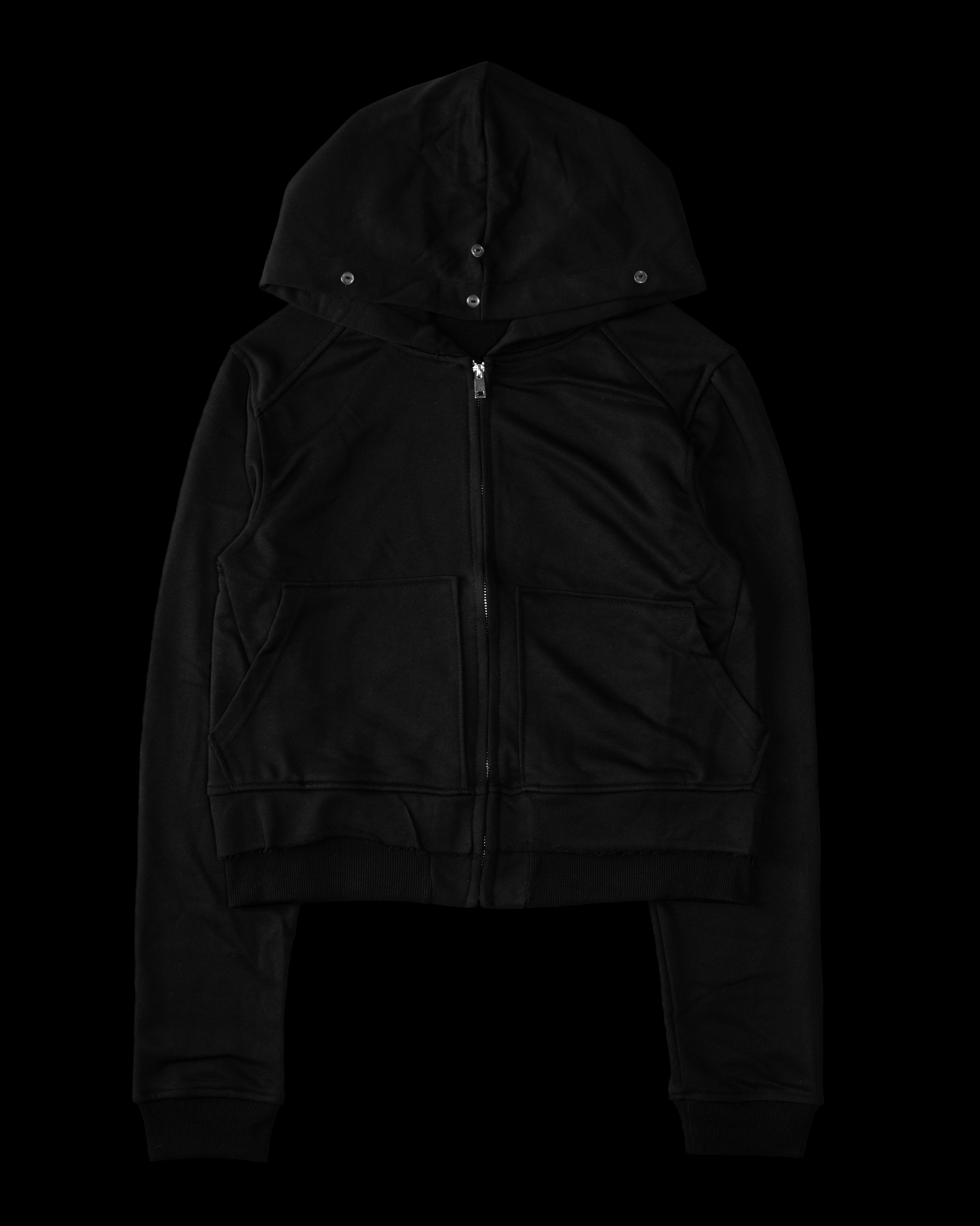 CROPPED FUR BLACK HOODIE” – ADAMAS KRONOS