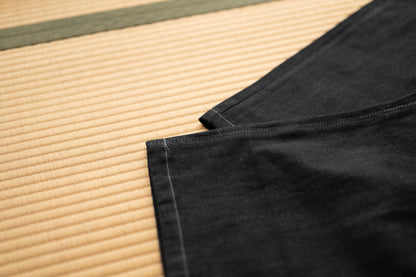 “VOLUME SHAPED WIDE BLACK DENIM”