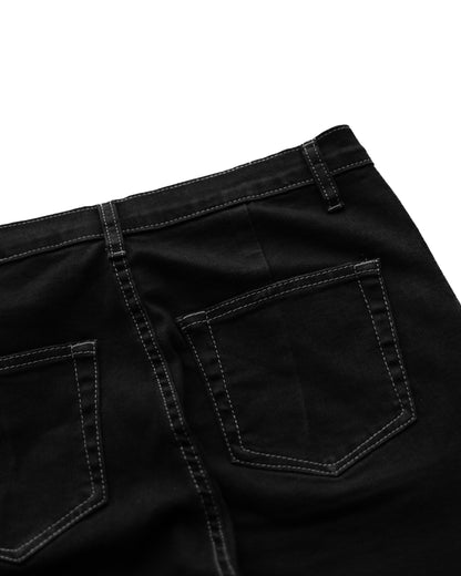 FLARED BLACK STRETCH PANTS