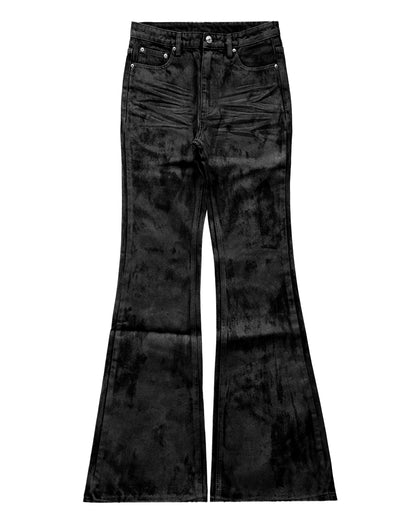 GLOSS BLACK FLARE PANTS
