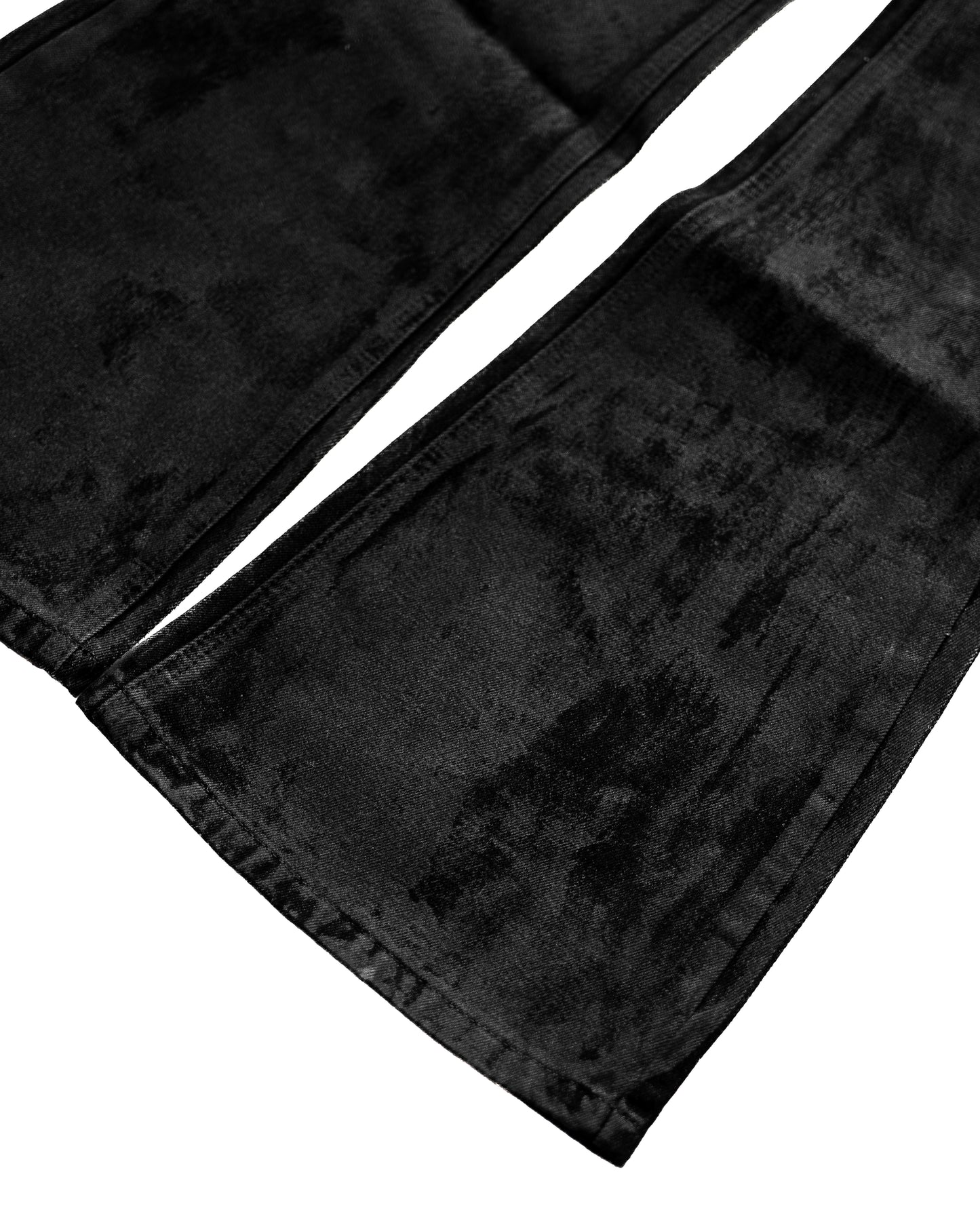 GLOSS BLACK FLARE PANTS