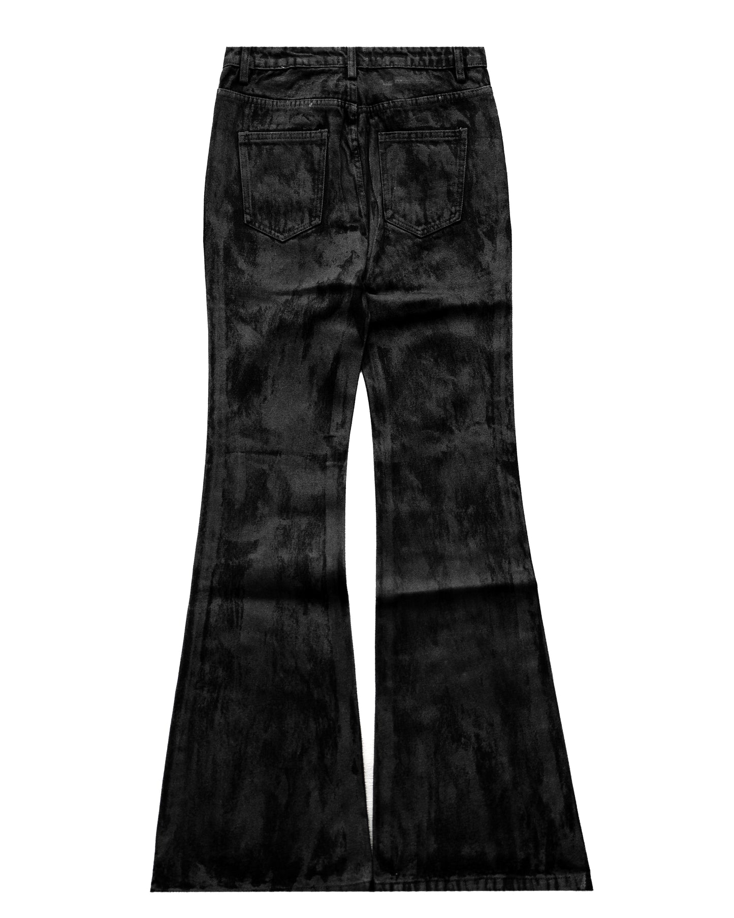 GLOSS BLACK FLARE PANTS