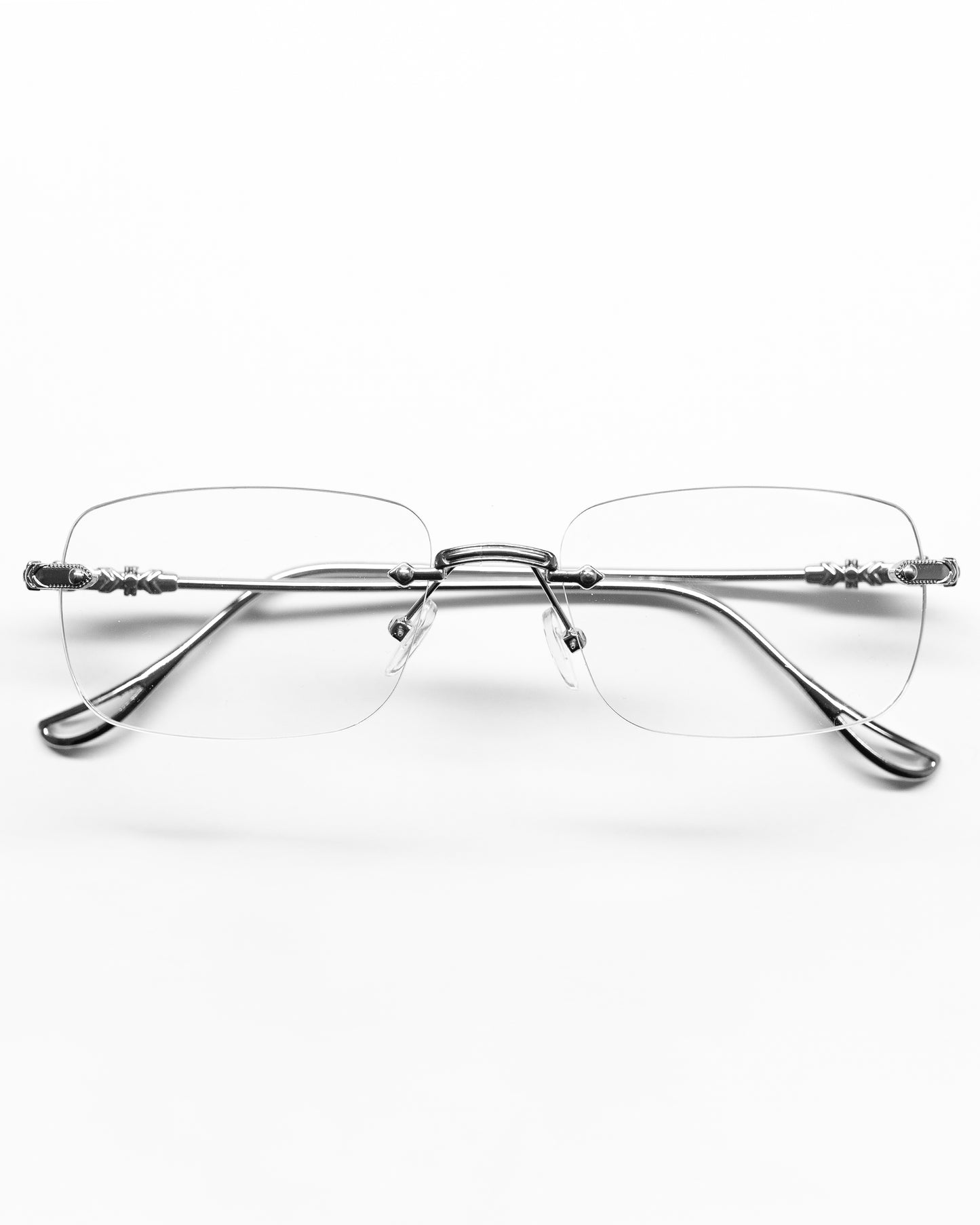 SILVER RIMLESS GLASSES