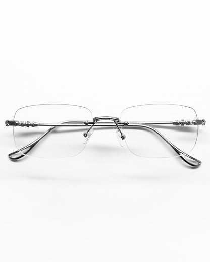 SILVER RIMLESS GLASSES