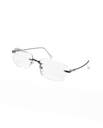 SILVER RIMLESS GLASSES