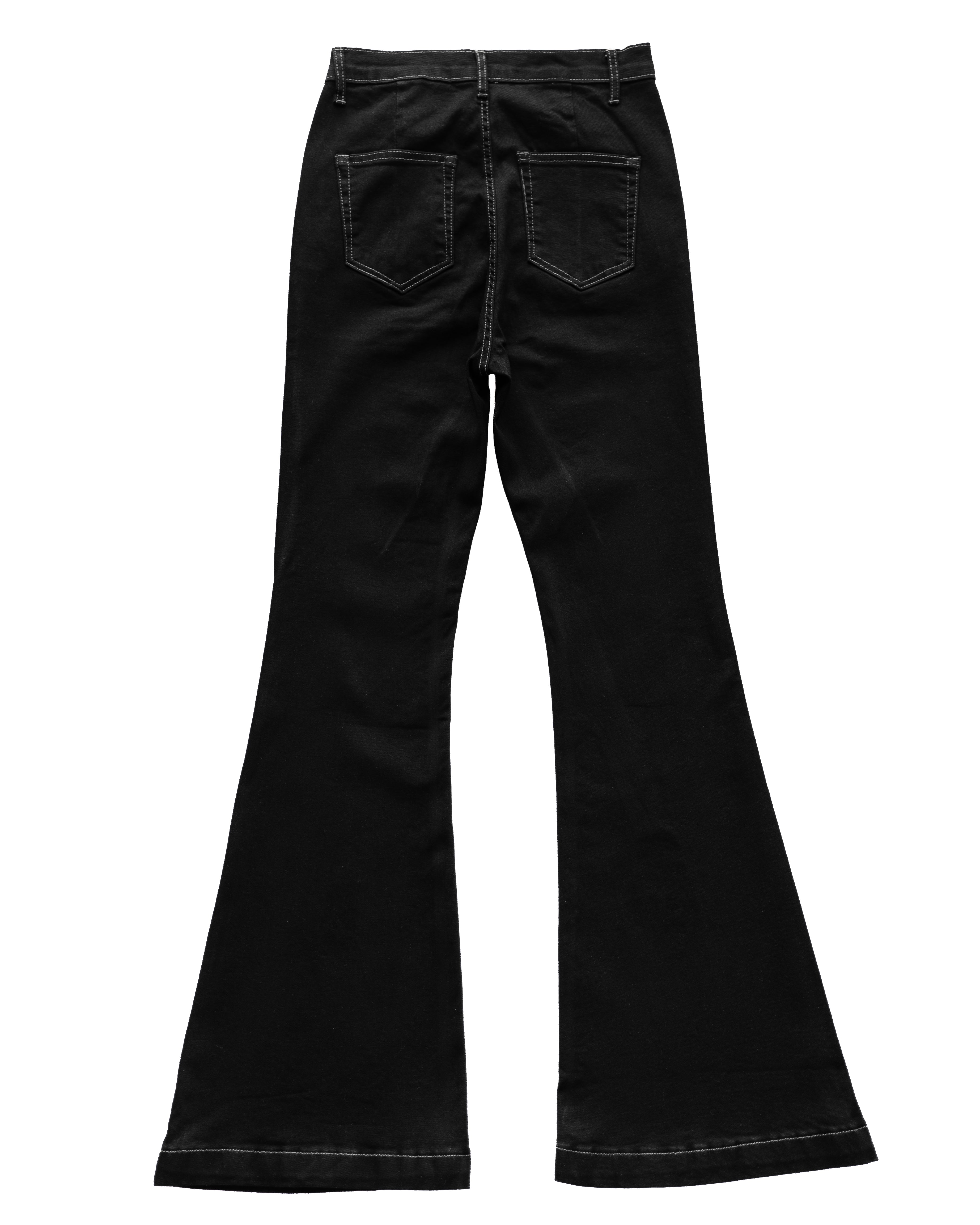FLARED BLACK STRETCH PANTS – ADAMAS KRONOS