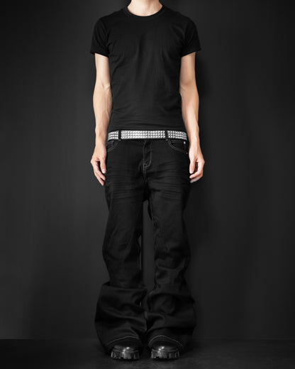 FLARED BLACK STRETCH PANTS