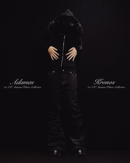 FLARED BLACK STRETCH PANTS