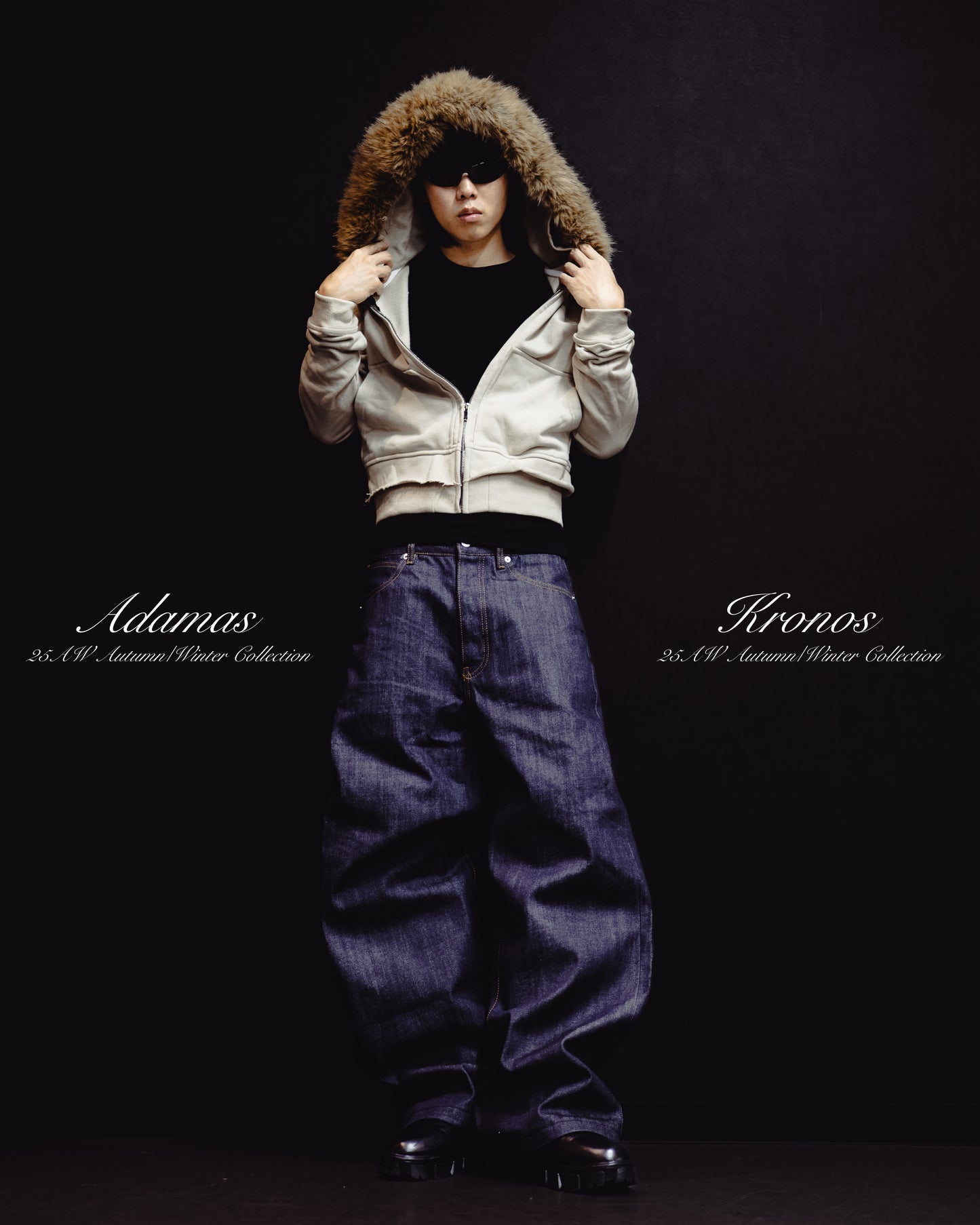 “CROPPED FUR BEIGE HOODIE”
