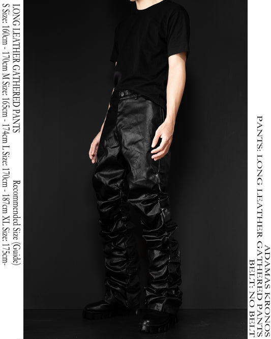 LONG LEATHER GATHERED PANTS