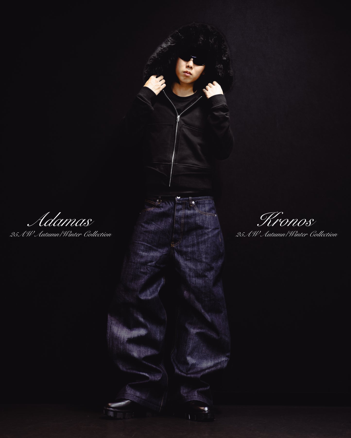 “VOLUME SHAPED WIDE BLUE DENIM”