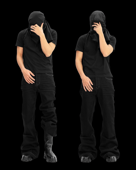 【予約商品】FLARED BLACK STRETCH PANTS