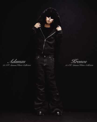 FLARED BLACK STRETCH PANTS