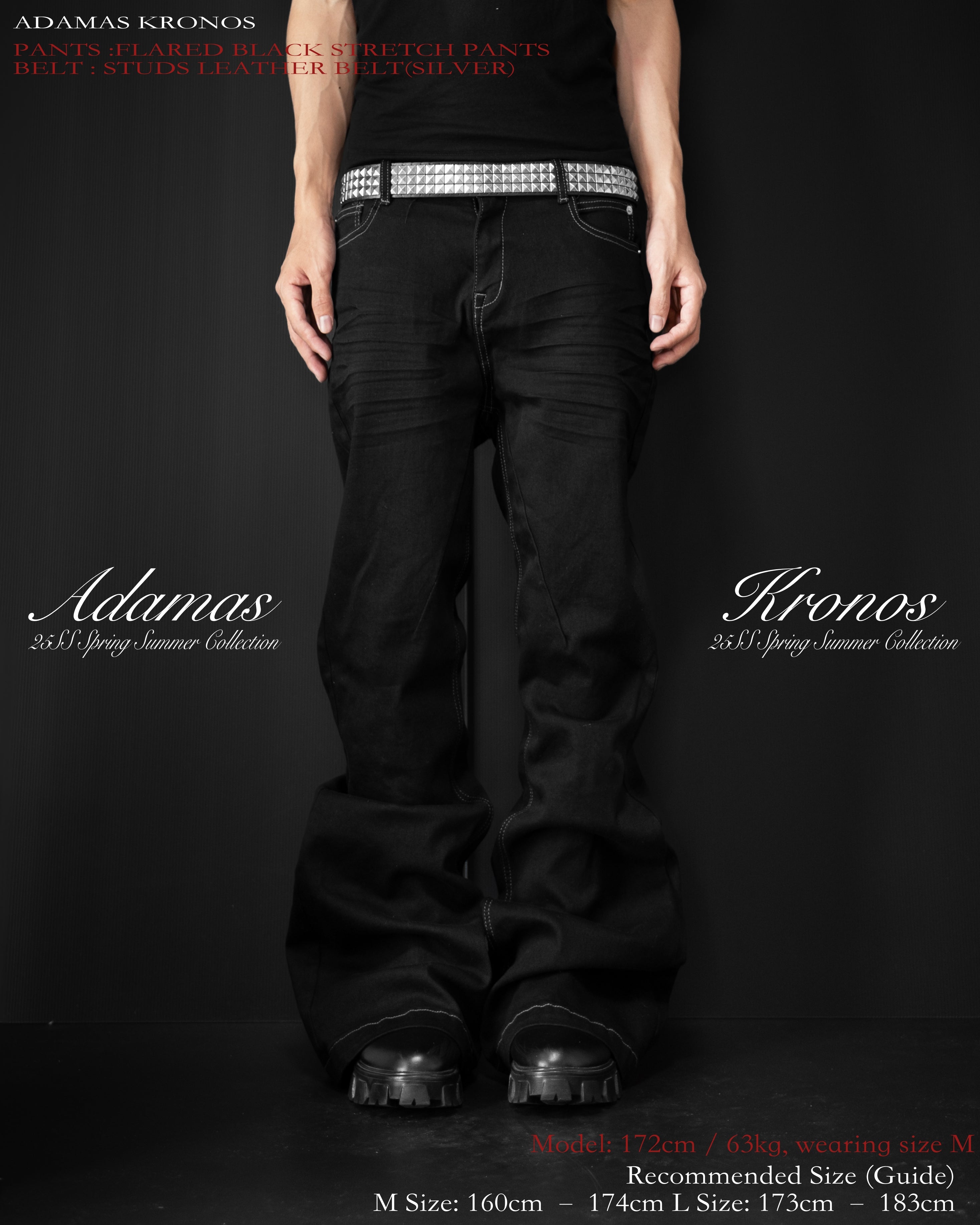 adamas kronos フレアデニム FLARED BLACK STRETCH PANTS – ADAMAS KRONOS