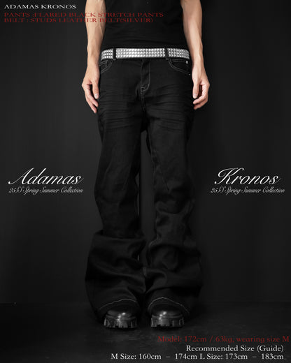FLARED BLACK STRETCH PANTS