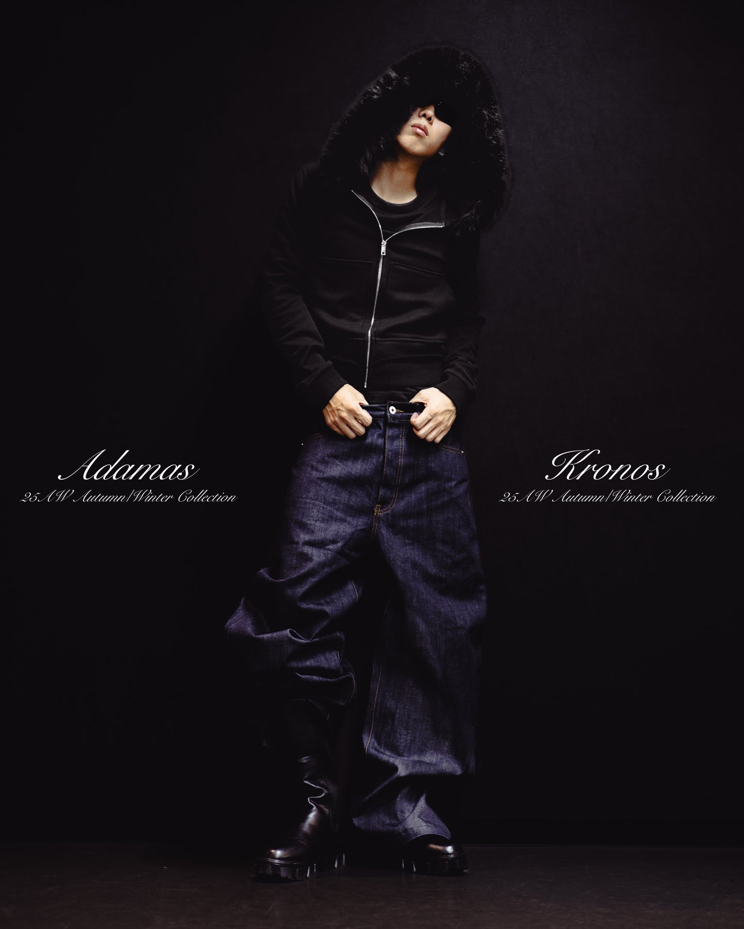 “VOLUME SHAPED WIDE BLUE DENIM”